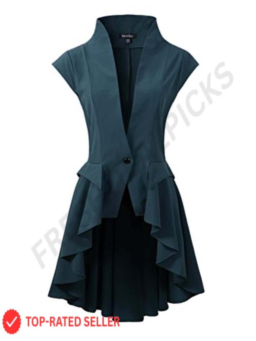 Gothic Steampunk Tail Coat Victorian Waterfall Waistcoat Long Vest Top